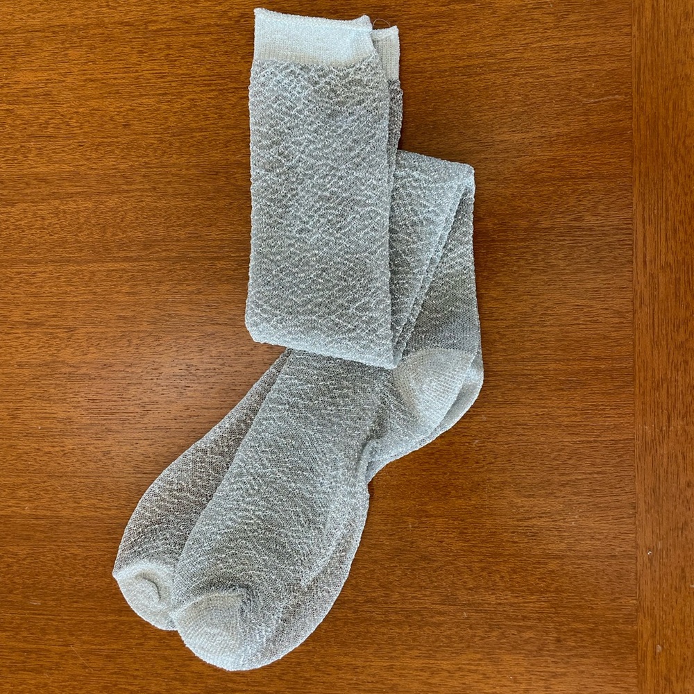 Silver Tinsel Tall Sheer Socks